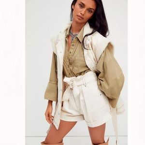 NWT Free People Nova Denim Paperbag Shorts